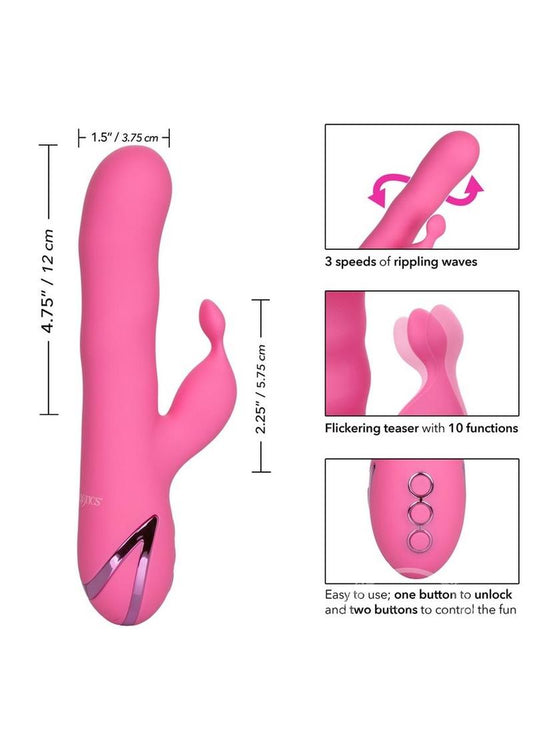 California Dreaming Santa Barbara Surfer Silicone Rechargeable Rabbit Vibrator - Pink