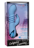 California Dreaming Santa Cruz Coaster Silicone Rechargeable Rabbit Vibrator - Blue