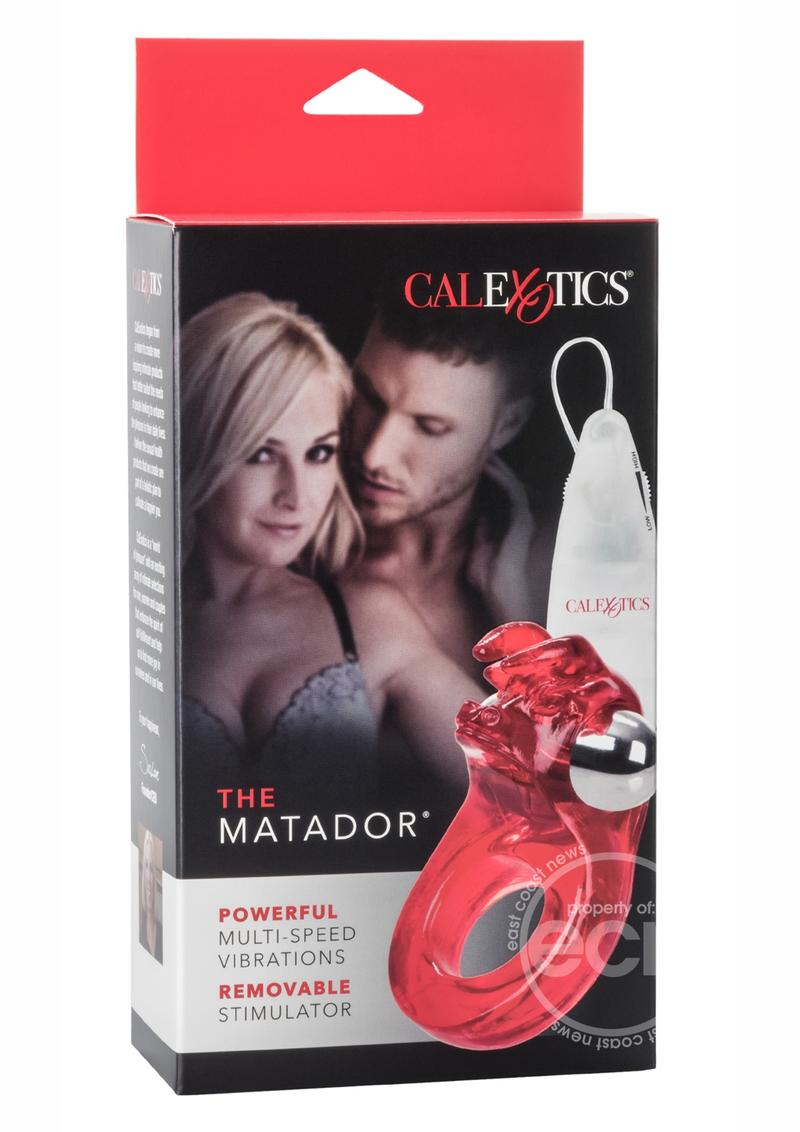 The Matador Vibrating Cock Ring with Clitoral Stimulation - Red