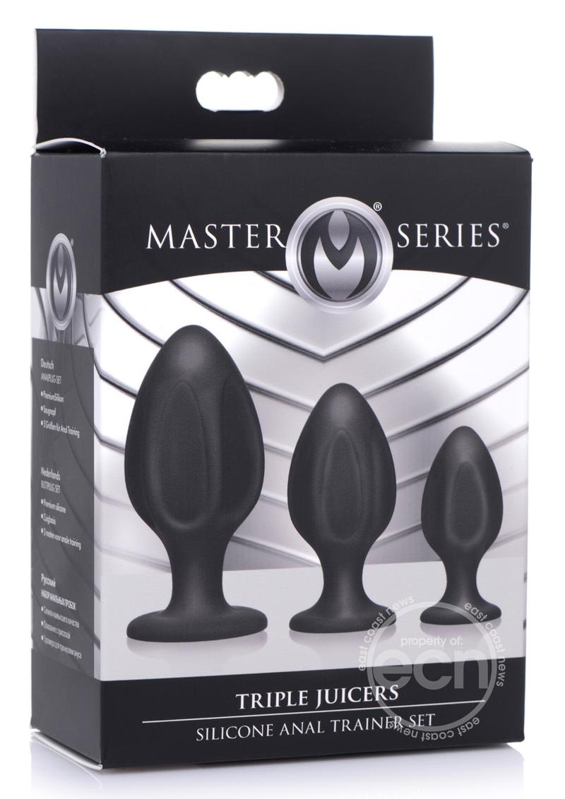 Master Series Triple Juicers Silicone Anal Trainer Set (3 piece) - Black