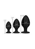 Master Series Triple Juicers Silicone Anal Trainer Set (3 piece) - Black