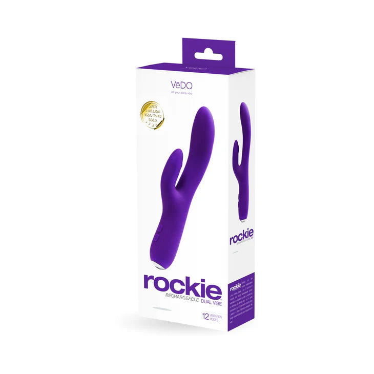 VeDO Rockie Rechargeable Silicone Dual Vibrator - Into You Indigo