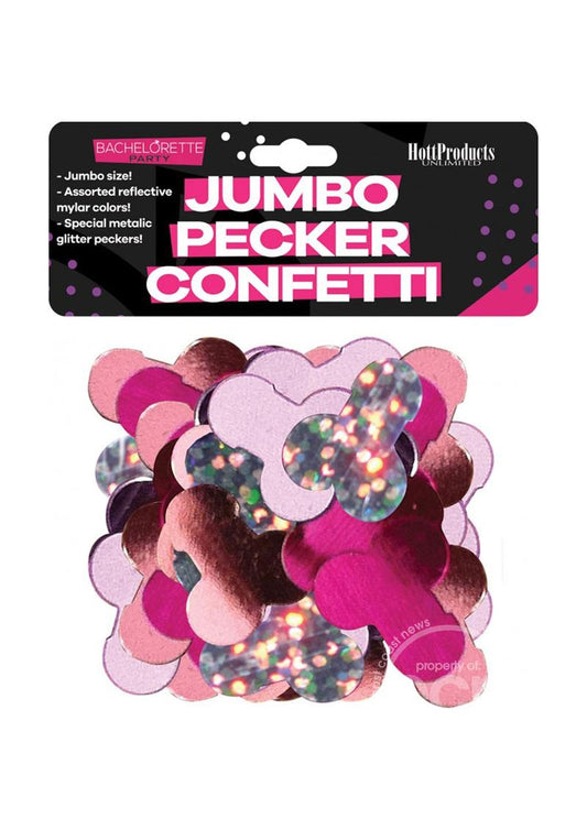 Bachelorette Mylar Party Pecker Confetti Jumbo - Multicolor