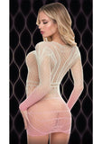 PINK DUSK LOG SLEEVE MINI DRESS