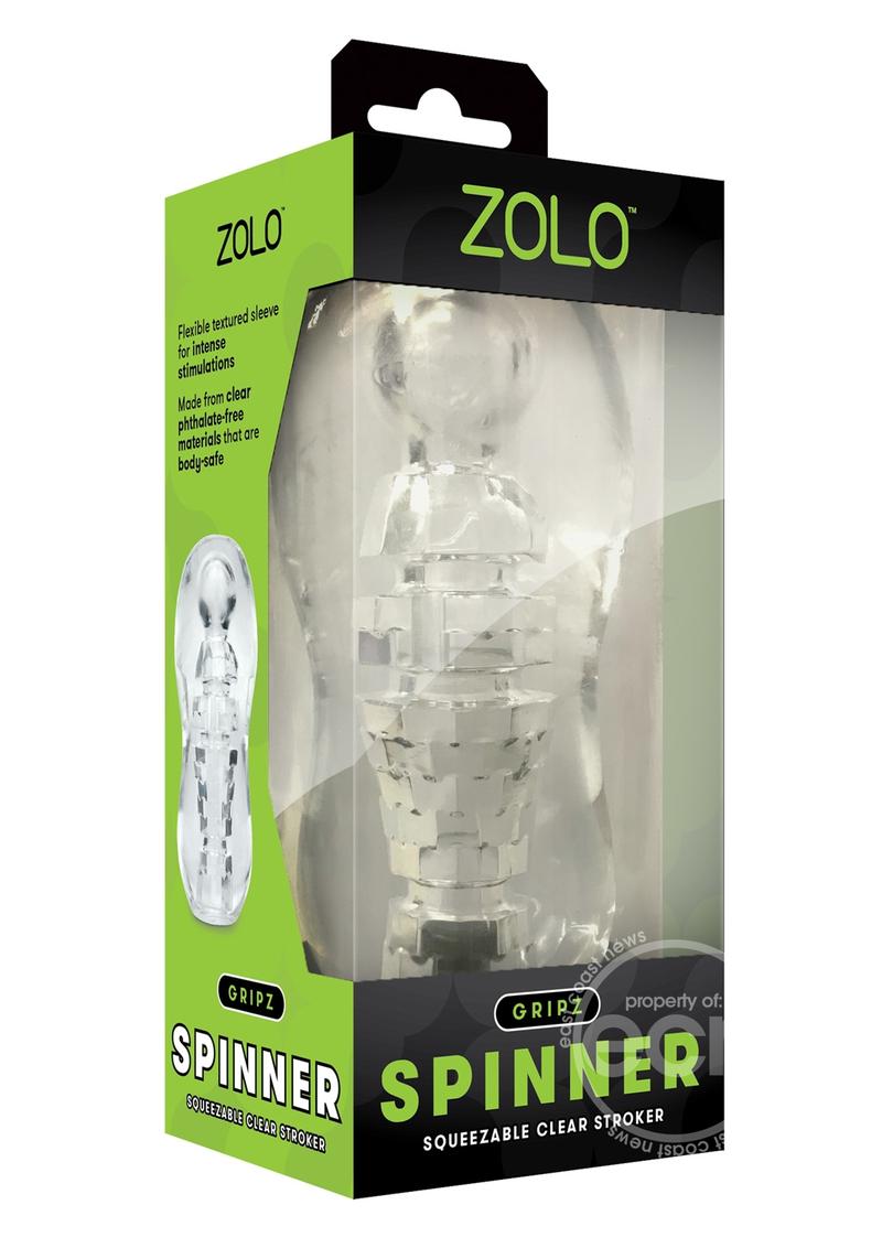 ZOLO Gripz Spinner Stroker Masturbator - Clear