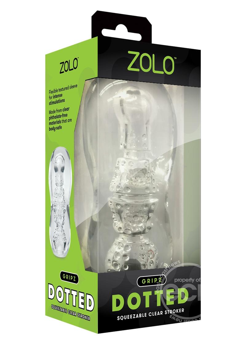 ZOLO Gripz Dotted Stroker Masturbator - Clear