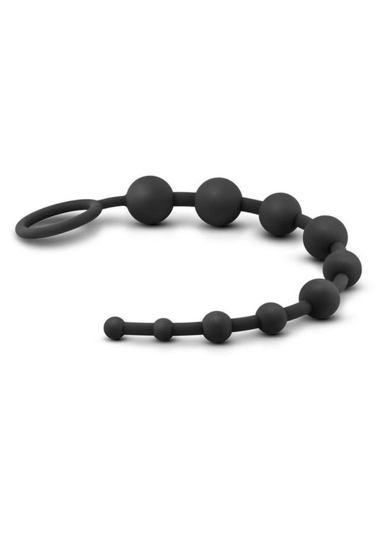 Anal Adventure Platinum Silicone 10 Anal Beads - Black