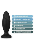 Anal Adventures Platinum Silicone Rocket Plug - Black