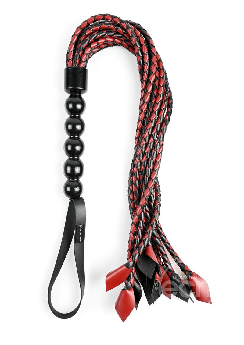 Saffron Braided Flogger - Black/Red