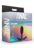 Anal Adventures Platinum Silicone Vibrating Slim Anal Plug - Small - Black