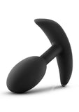 Anal Adventures Platinum Silicone Vibrating Slim Anal Plug - Small - Black