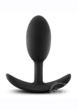 Anal Adventures Platinum Silicone Vibra Slim Butt Plug - Medium - Black