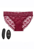 Remote Control Rechargeable Lace Panty Vibe Set - Red