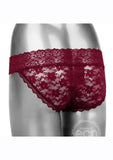 Remote Control Rechargeable Lace Panty Vibe Set - Red