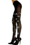 Skull Print Opaque Pantyhose