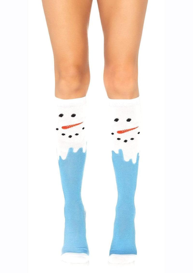 Leg Avenue Snow Man Knee High Socks - OS - Multicolor