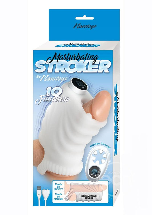 Masturbating Stroker Silicone Rechargeable Masturbator - White