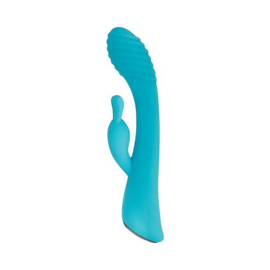 Evolved Aqua Bunny Rechargeable Silicone Rabbit Vibrator Teal