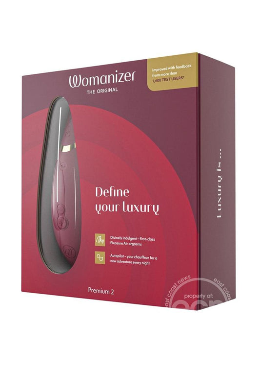 Womanizer Premium 2 Rechargeable Silicone Clitoral Stimulator - Bordeaux