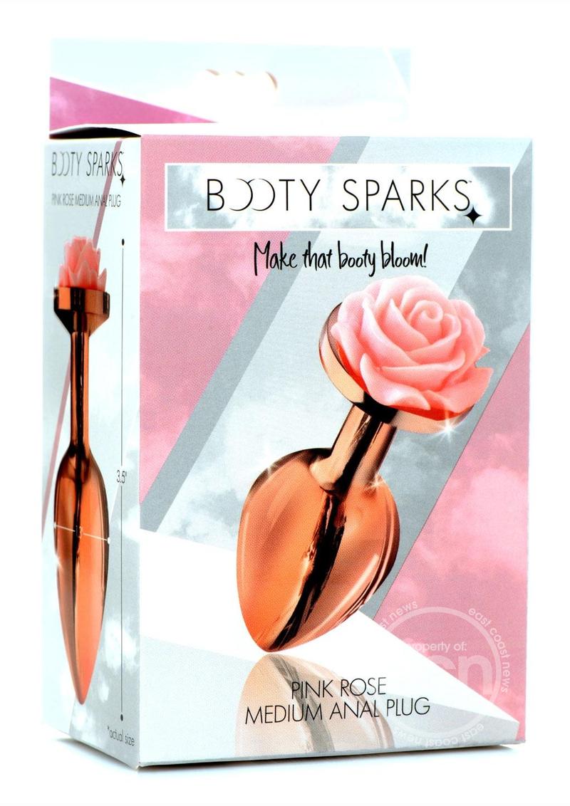 Booty Sparks Aluminum Anal Plug - Medium - Pink/Rose Gold