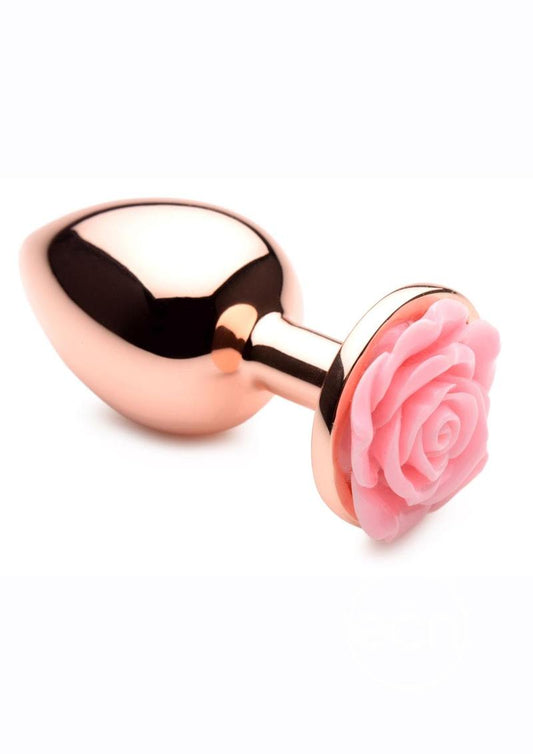 Booty Sparks Aluminum Anal Plug - Large - Pink/Rose Gold