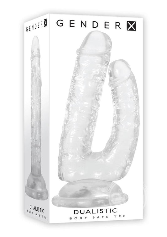 Gender X Dualistic Double-Shafted Dildo 9in - Clear