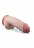 Dr. Skin Plus Gold Collection Girthy Posable Dildo with Balls and Suction Cup 7in - Vanilla