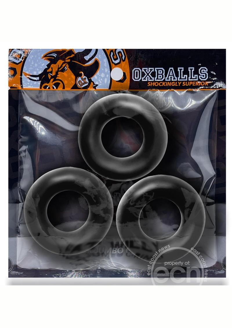 Oxballs Fat Willy Jumbo Cock Ring (3 pack) - Black