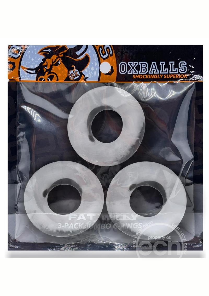 Oxballs Fat Willy Jumbo Cock Ring (3 pack) - Clear