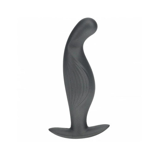 Ouch! Smooth Silicone P-Spot Anal Plug 4.6 in. Gun Metal