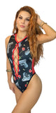 GUNS AND ROSES LACE UP ROMPER