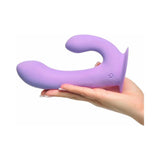 Pipedream Fantasy For Her Duo Pleasure Wallbang-Her Rechargeable Silicone Dual Stimulator With Suction Cup Purple