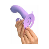 Pipedream Fantasy For Her Duo Pleasure Wallbang-Her Rechargeable Silicone Dual Stimulator With Suction Cup Purple