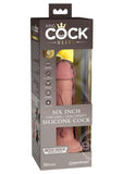 King Cock Elite Dual Density Vibrating Rechargeable Silicone Dildo 6in - Vanilla