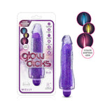 Blush Glow Dicks Molly Color Changing 8 in. Vibrating Dildo Glitter Pink