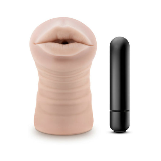 Blush M for Men Skye Oral Stroker with Bullet Vibrator Beige