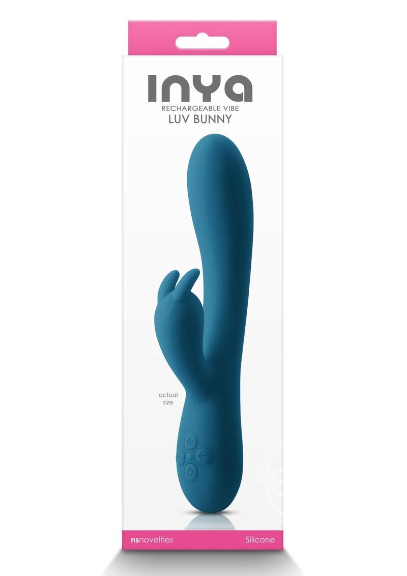 Inya Luv Bunny Rechargeable Silicone Rabbit Vibrator - Teal