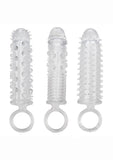 Textured Extension Set Penis Sleeves (3 piece) - Clear