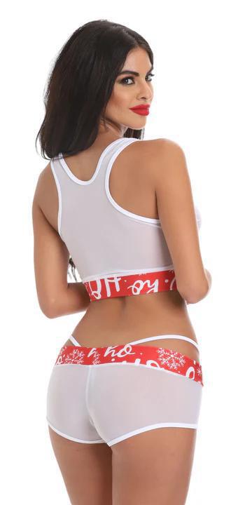 HO HO HO BOOTIE SET WITH HALTER TOP & THONG