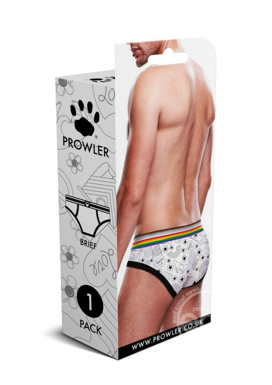 Prowler Pride Love and Peace 3 Brief - Medium - Rainbow