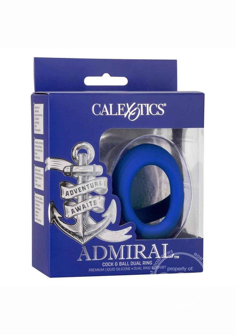 Admiral Cock & Ball Silicone Dual Ring - Blue