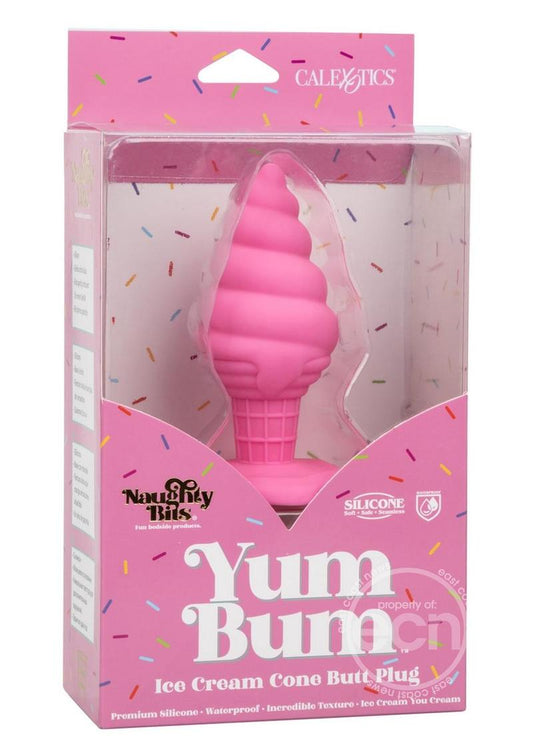 Naughty Bits Yum Bum Ice Cream Cone Silicone Butt Plug - Pink