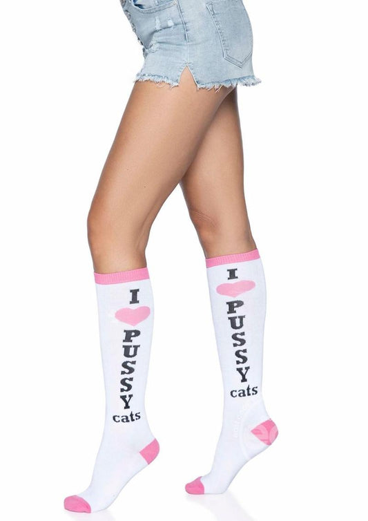 LEG AVENUE PUSSY CAT KNEE HIGH - O/S