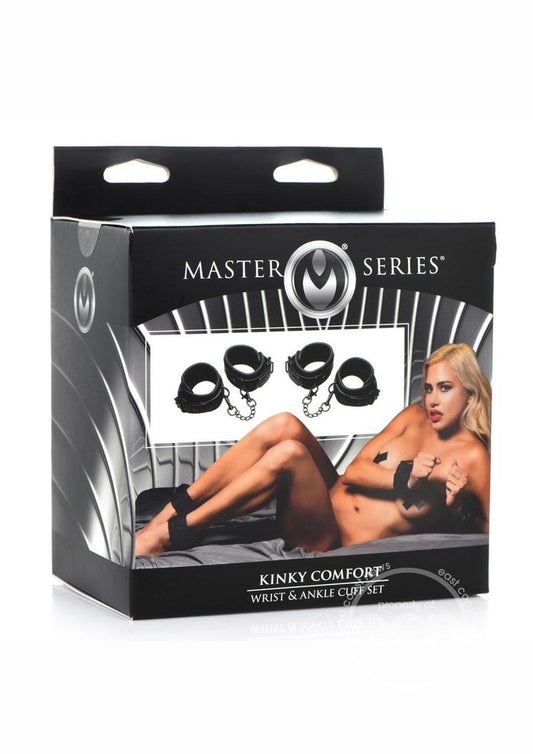 Master Series Kinky Comfort Wrist & Ankle Cuff Set - Leather