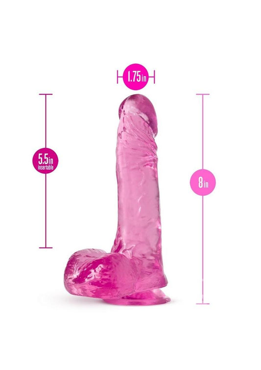 B Yours Plus Ram n' Jam Realistic Dildo with Balls 8in - Pink