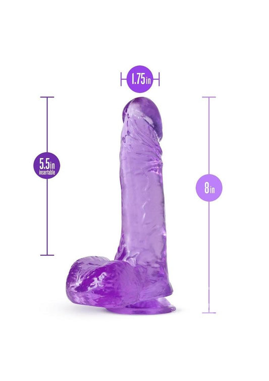 B Yours Plus Ram n' Jam Realistic Dildo with Balls 8in - Purple