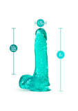 B Yours Plus Ram n' Jam Realistic Dildo with Balls 8in - Teal