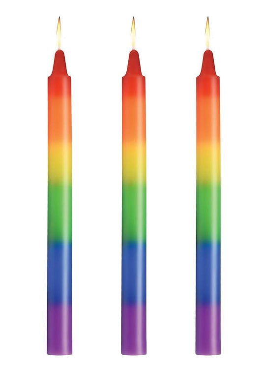 Master Series Pride Candles Rainbow Drip Candle (Set of 3) - Rainbow