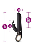 Blush Victoria Rechargeable Silicone Rabbit Vibrator - Black