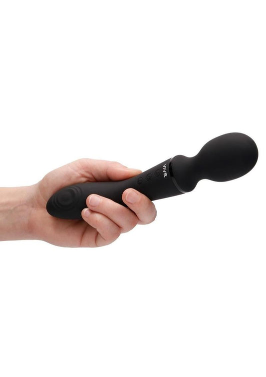 VIVE ENORA Rechargeable Dual-Ended Silicone Pulse-Wave G-Spot & Wand Vibrator Black